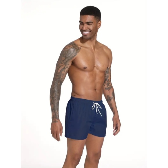 BNWT Men's Isabelle LaRue Navy Blue Bitcoin Swim Shorts - Picture 2 of 7
